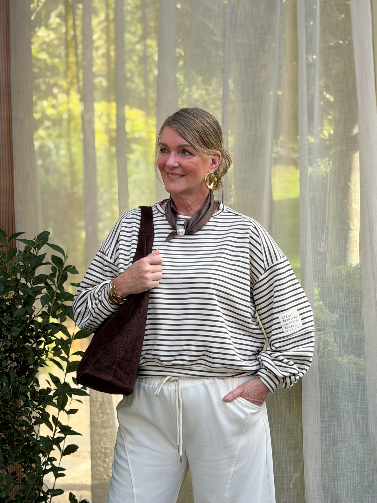 BARREL BROEK ECRU