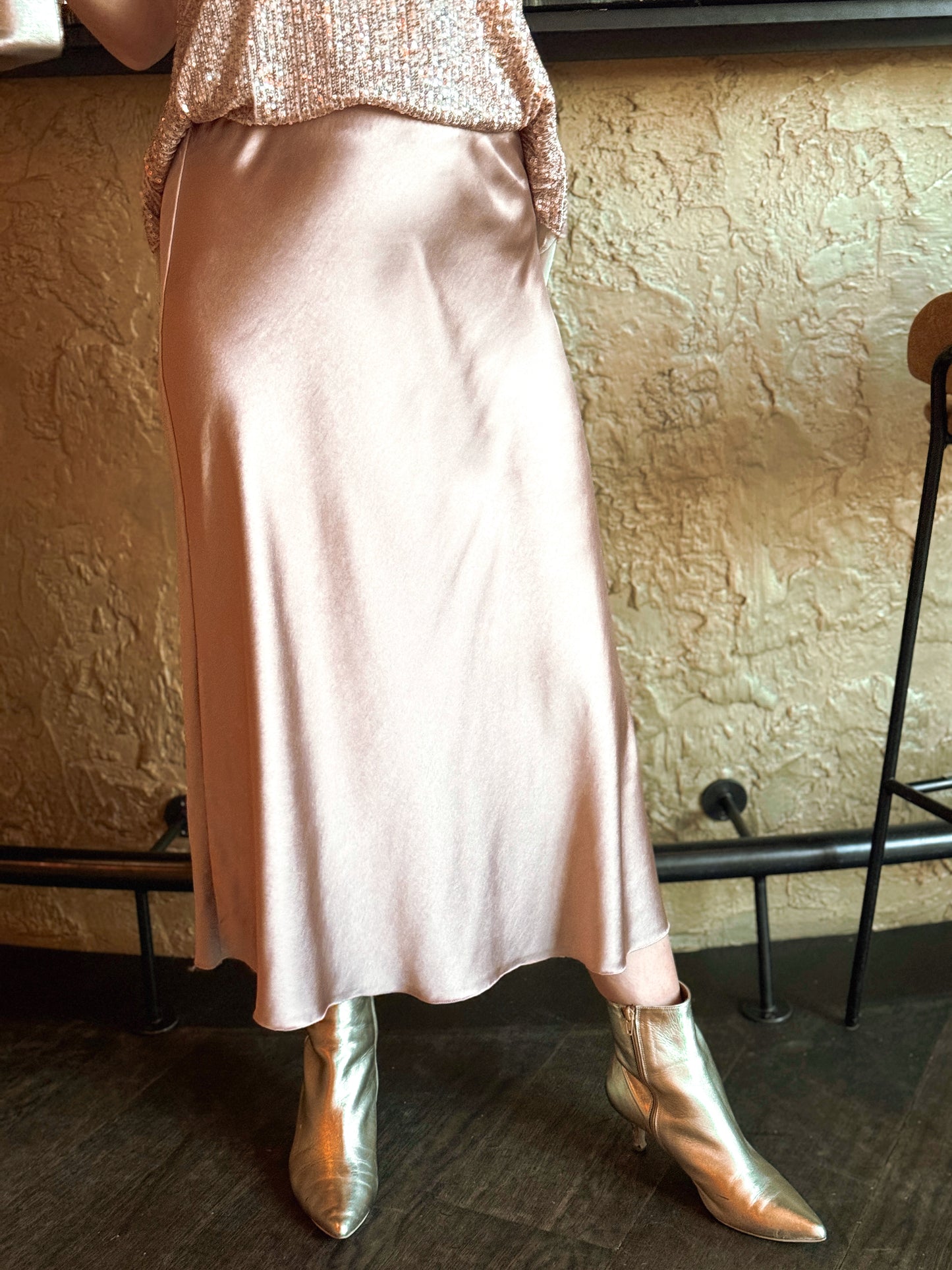 Satijnen Rok - Rosé