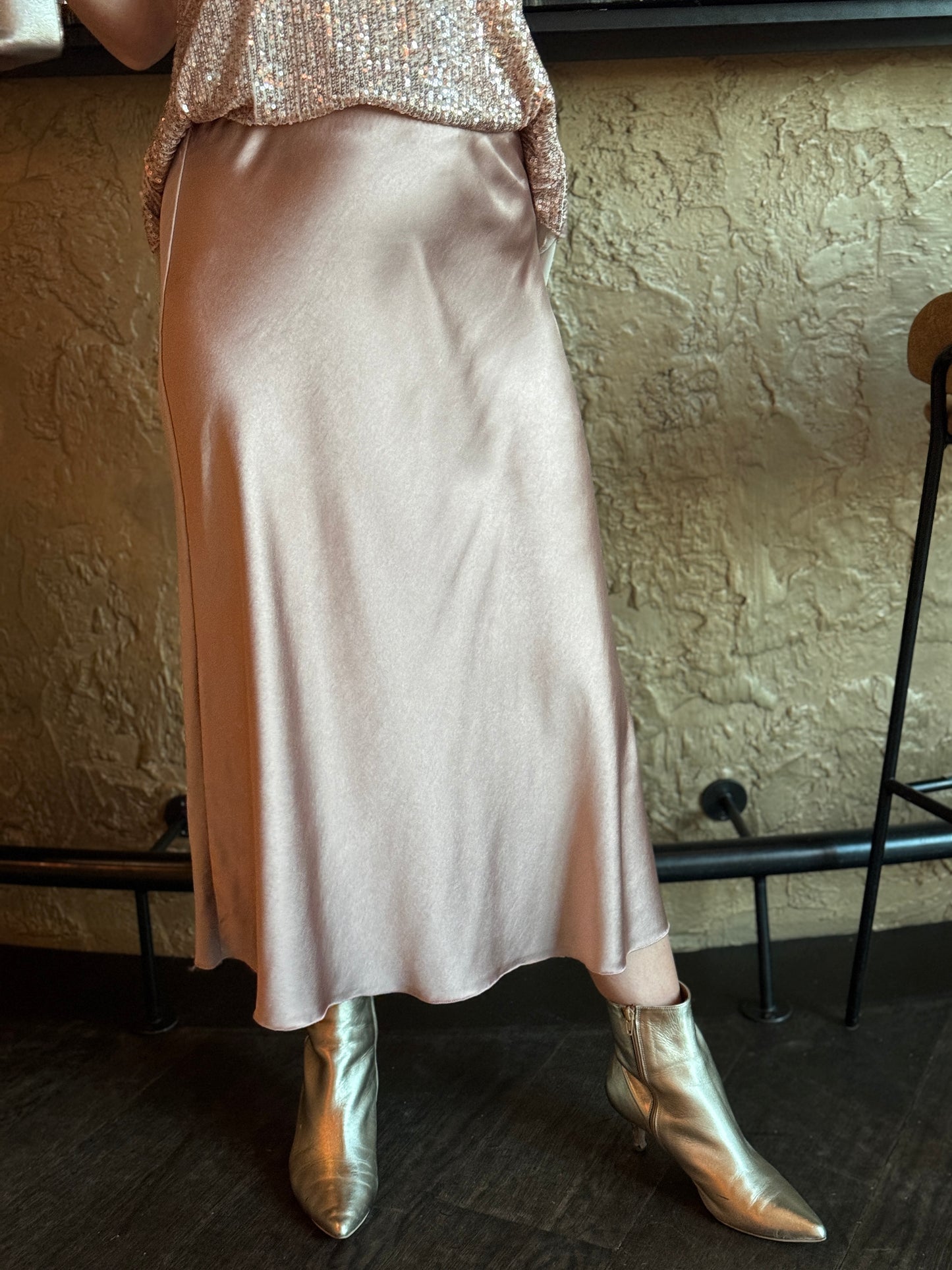 Satijnen Rok - Rosé