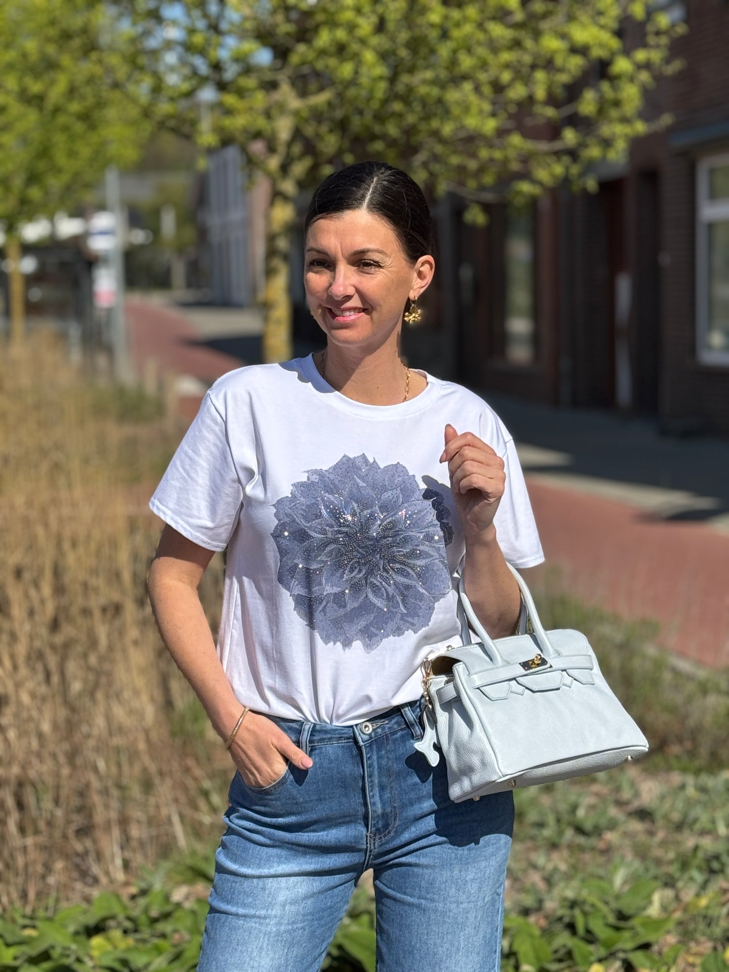 Flower T-shirt - Blauw