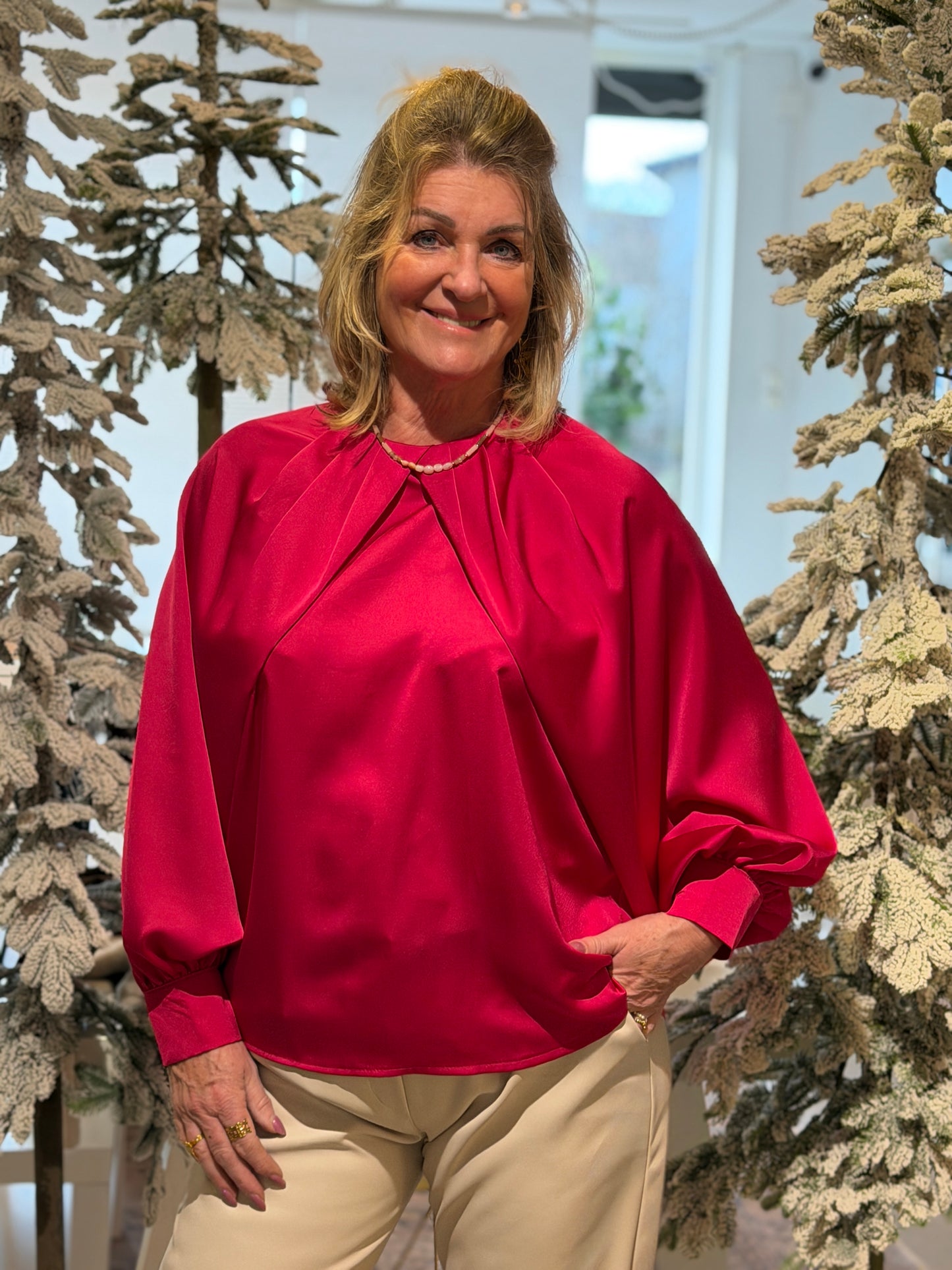 LOTTE Satin Blouse - Roze