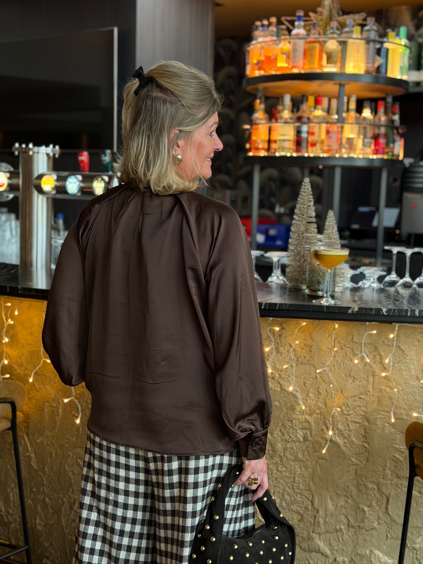 LOTTE Satin Blouse - Bruin