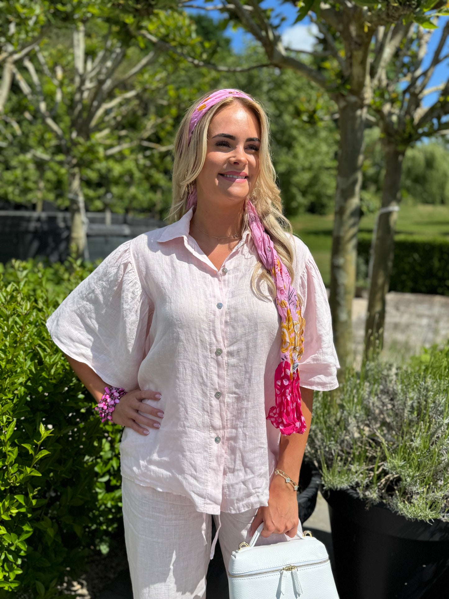 Linnen Blouse - Roze