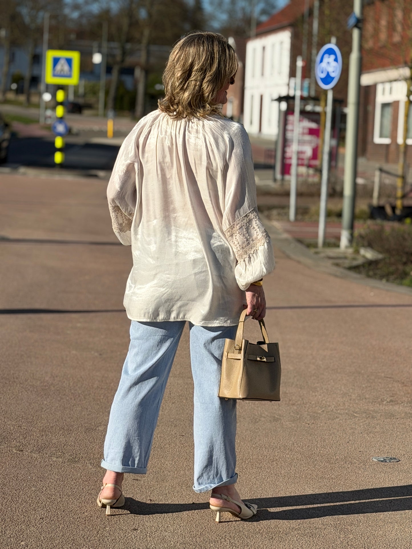 ESMÉ Satin Blouse - Beige