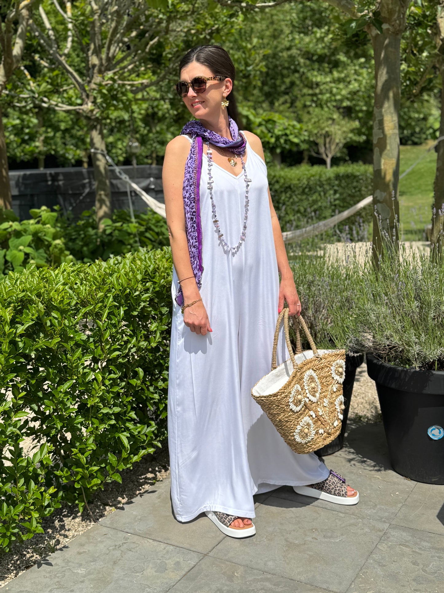 Wide Leg Jumpsuit - Wit