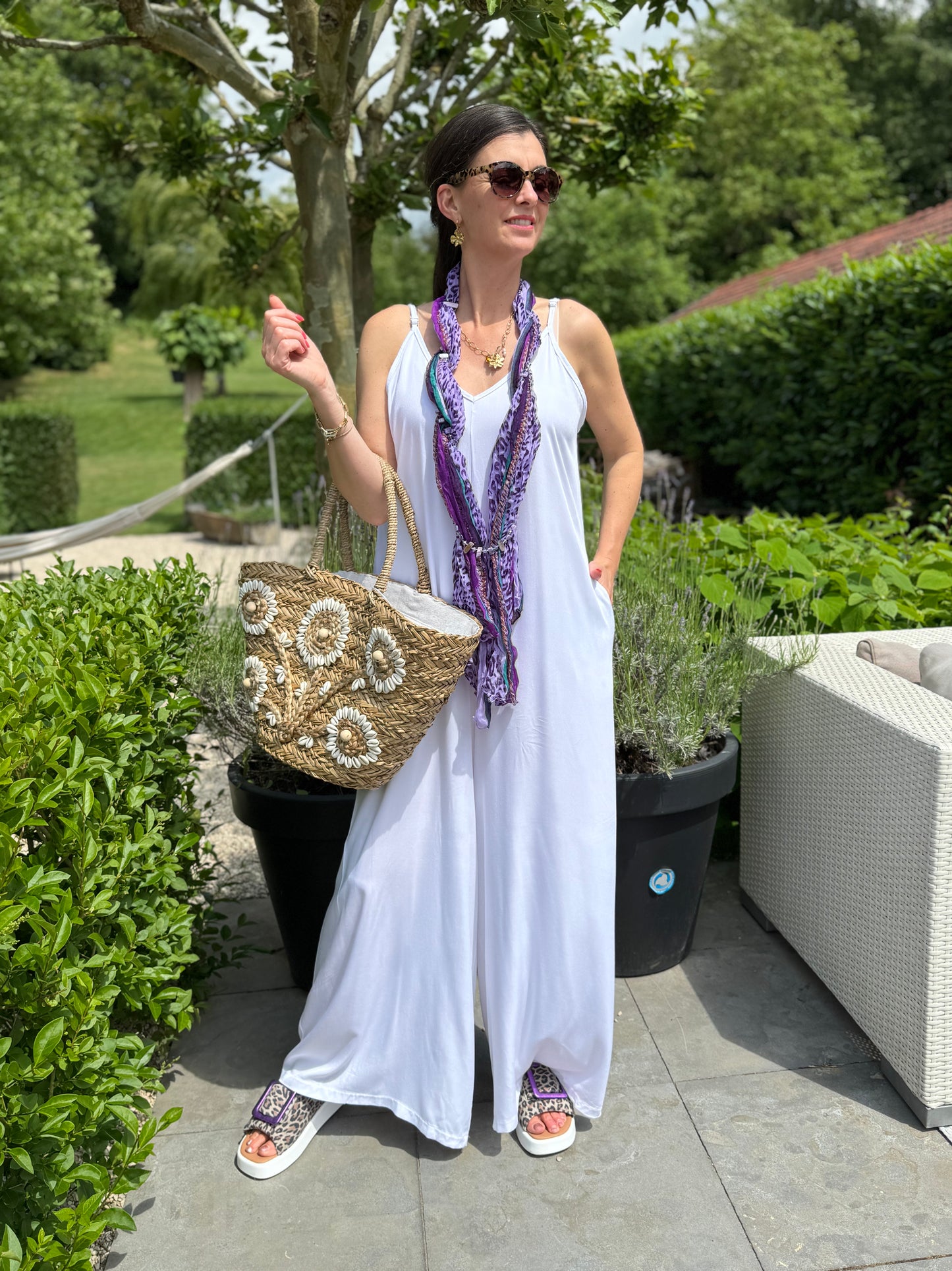 Wide Leg Jumpsuit - Wit