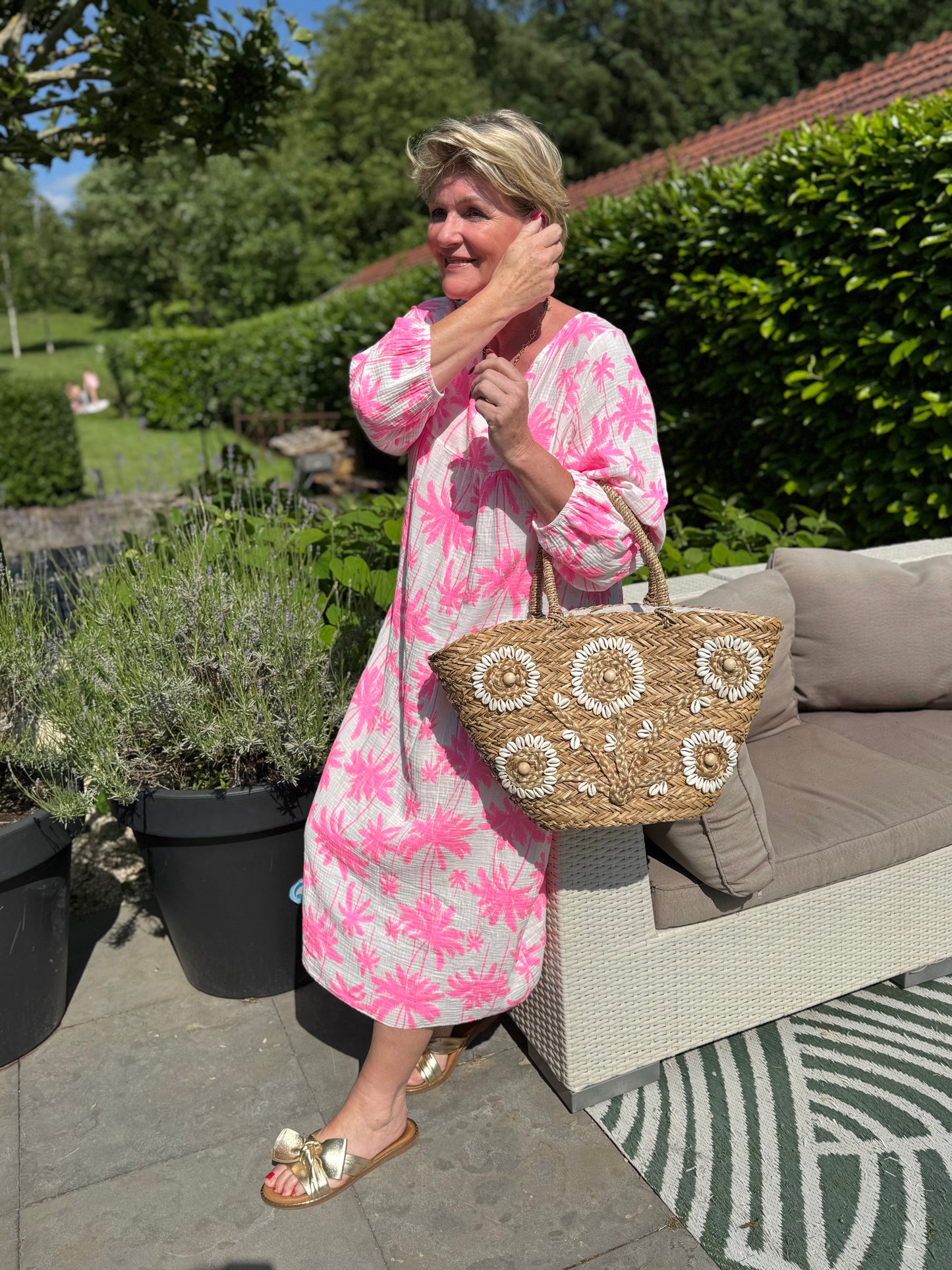 Pink Palm Jurk