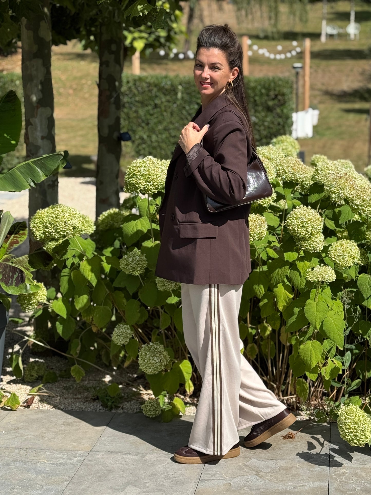STRIPE Broek - Beige