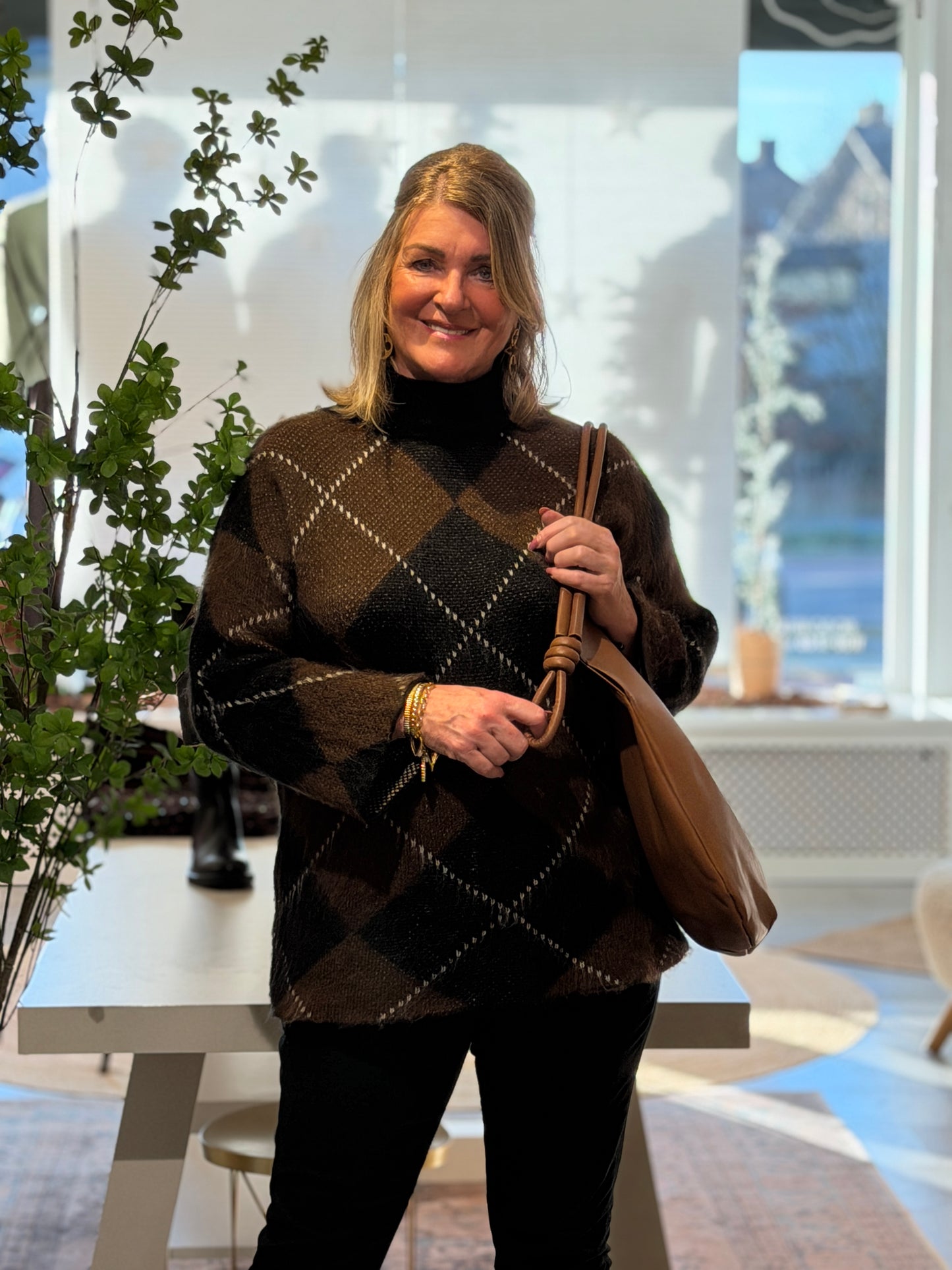 LIA Trui Argyle - Donkerbruin