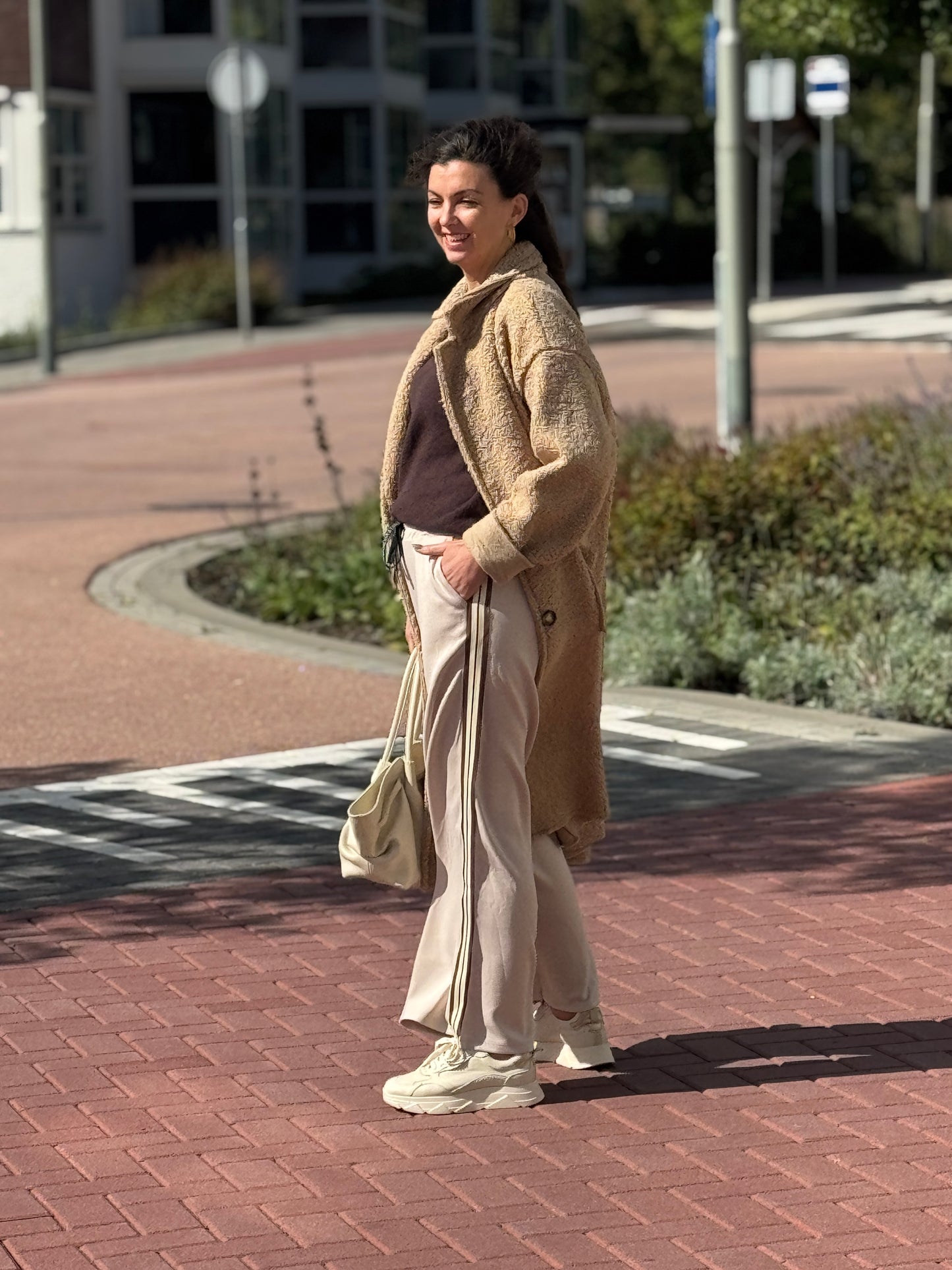 STRIPE Broek - Beige