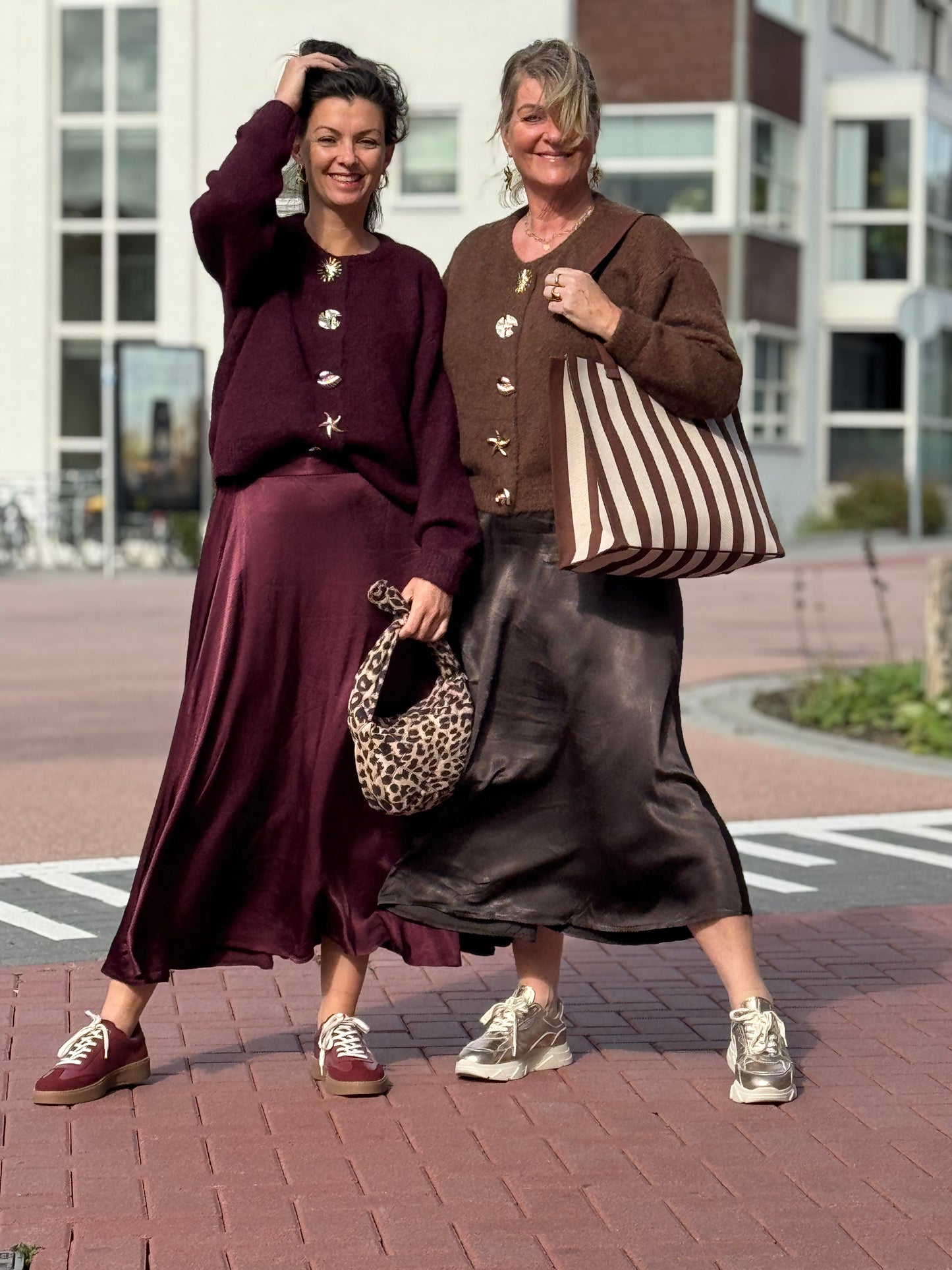 SATIN Rok - Bordeaux