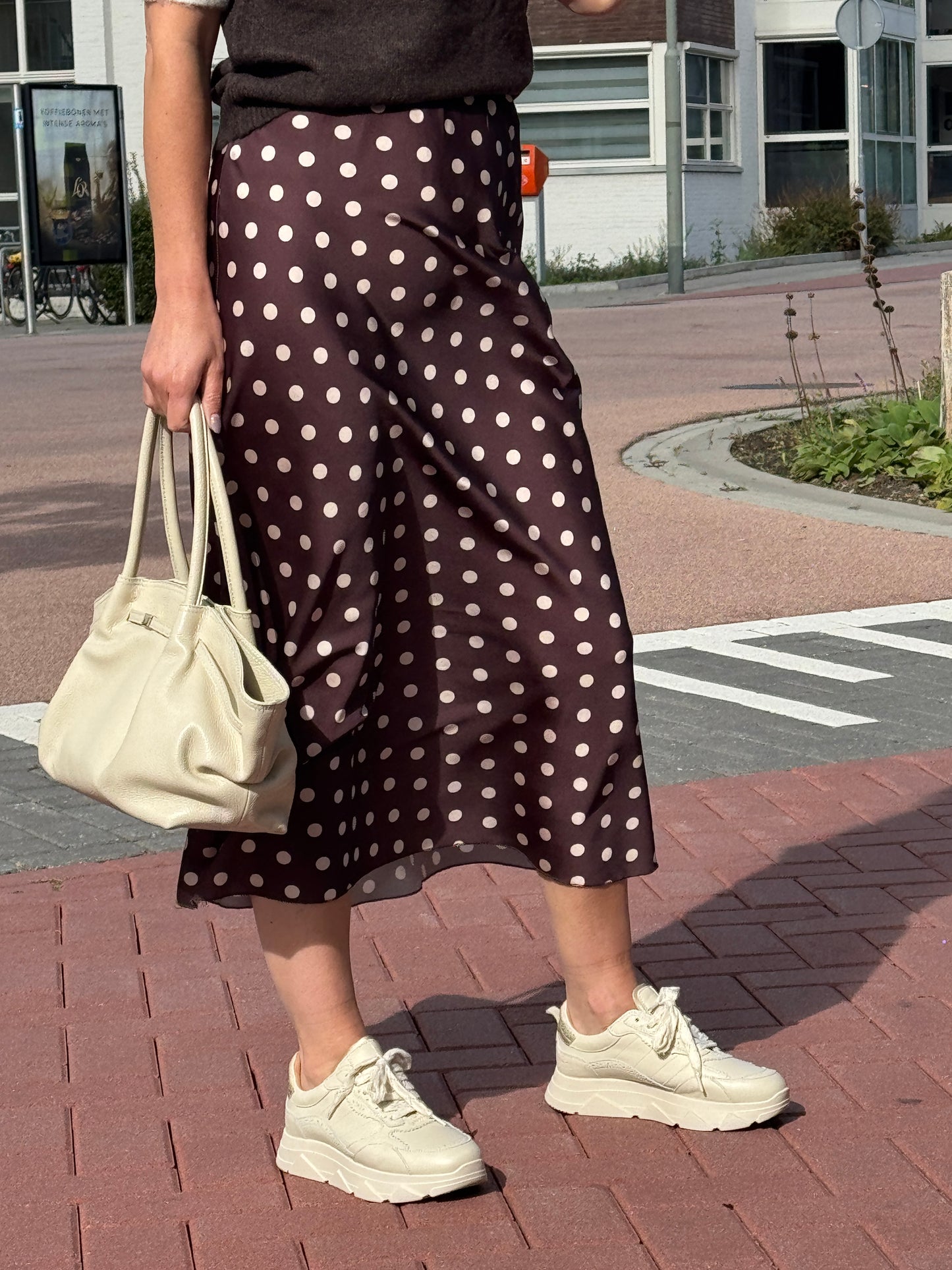 SATIN Dots Rok - Bruin