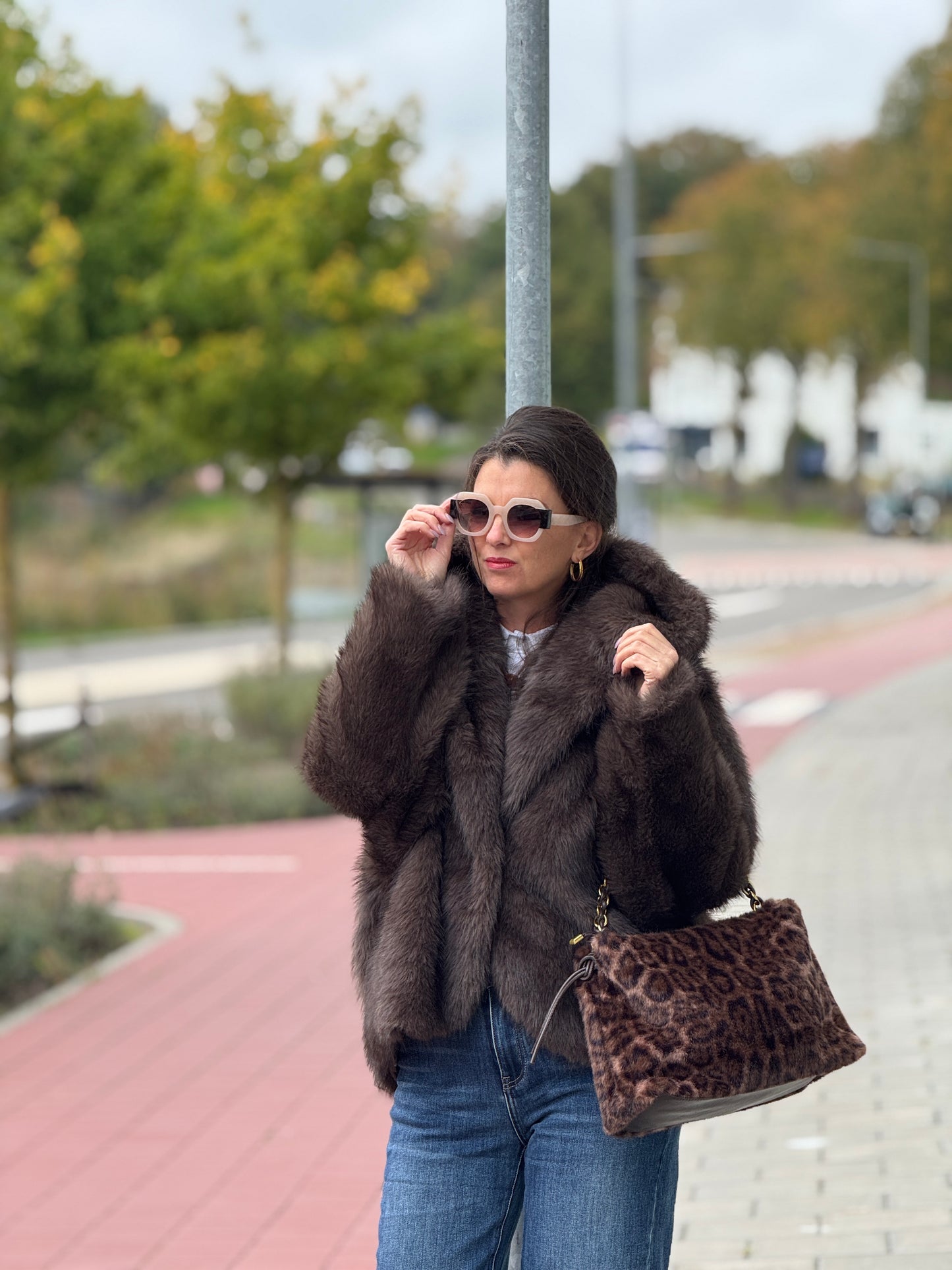FAKE FUR Jacket - Bruin
