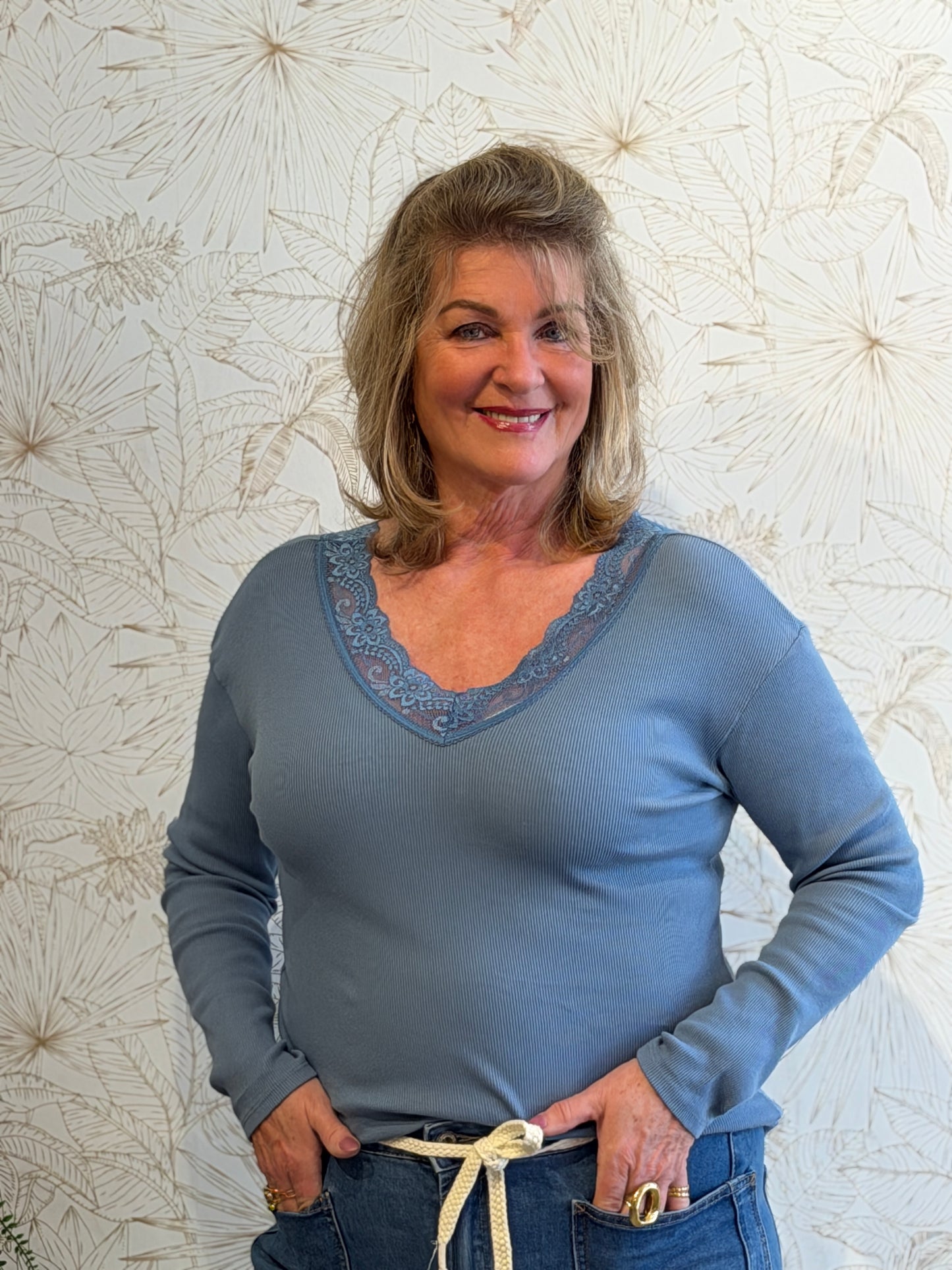 PAM Lace Shirt - Blauw
