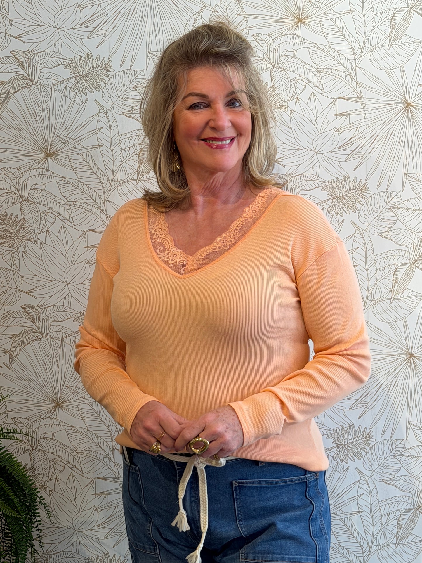 PAM Lace Shirt - Peach