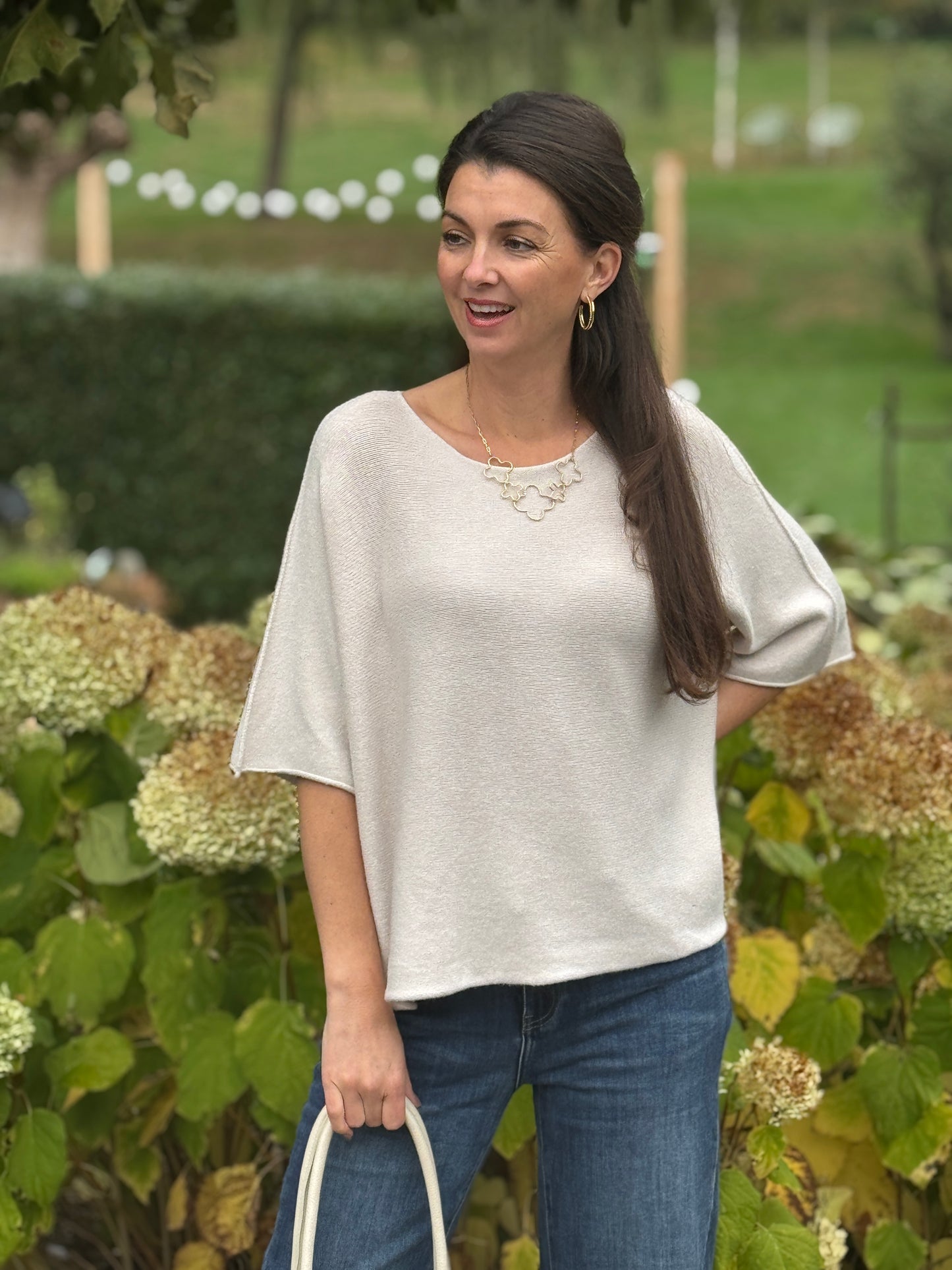 BASIC SLEEVE TOP - Ecru
