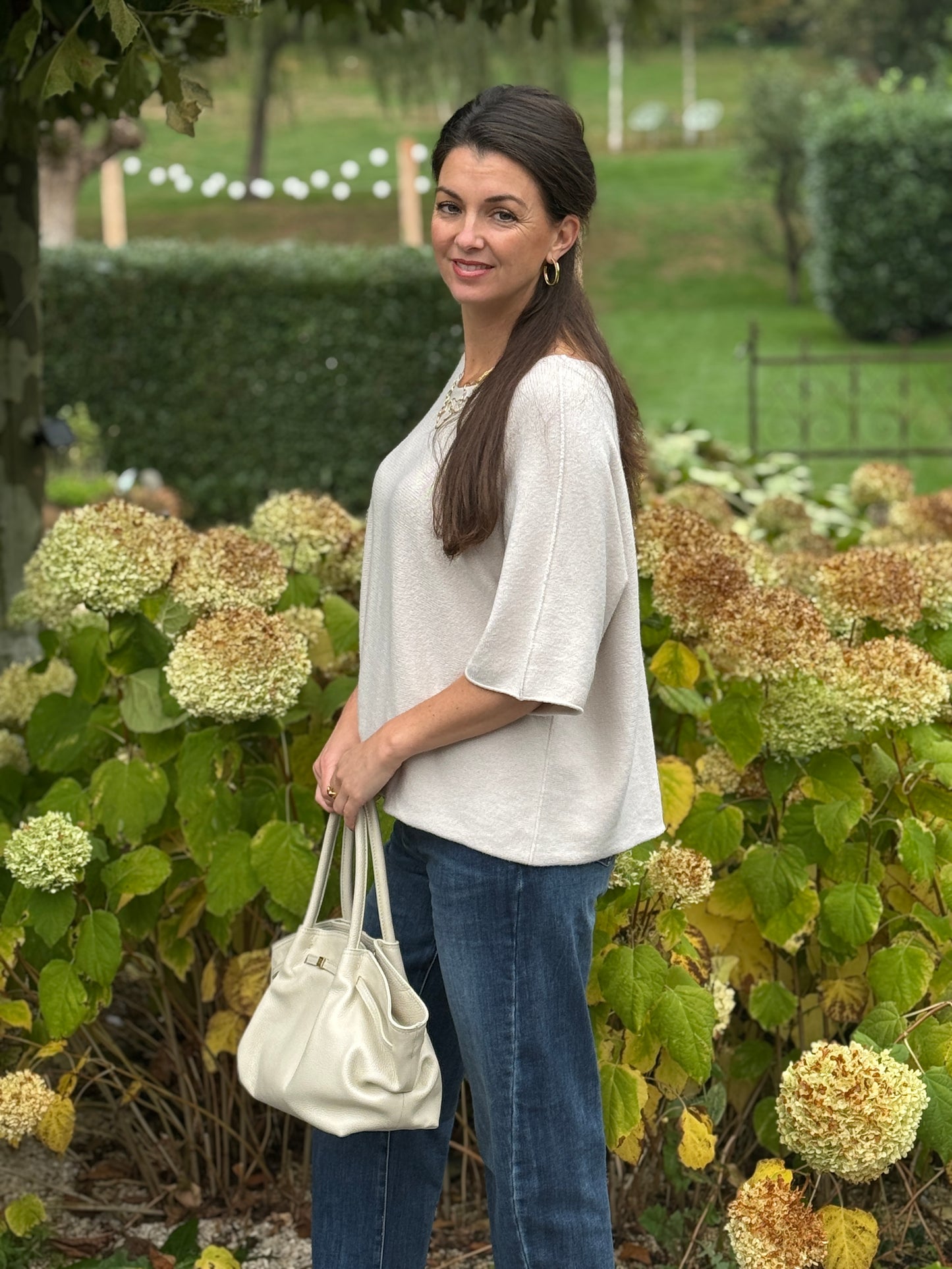 BASIC SLEEVE TOP - Ecru