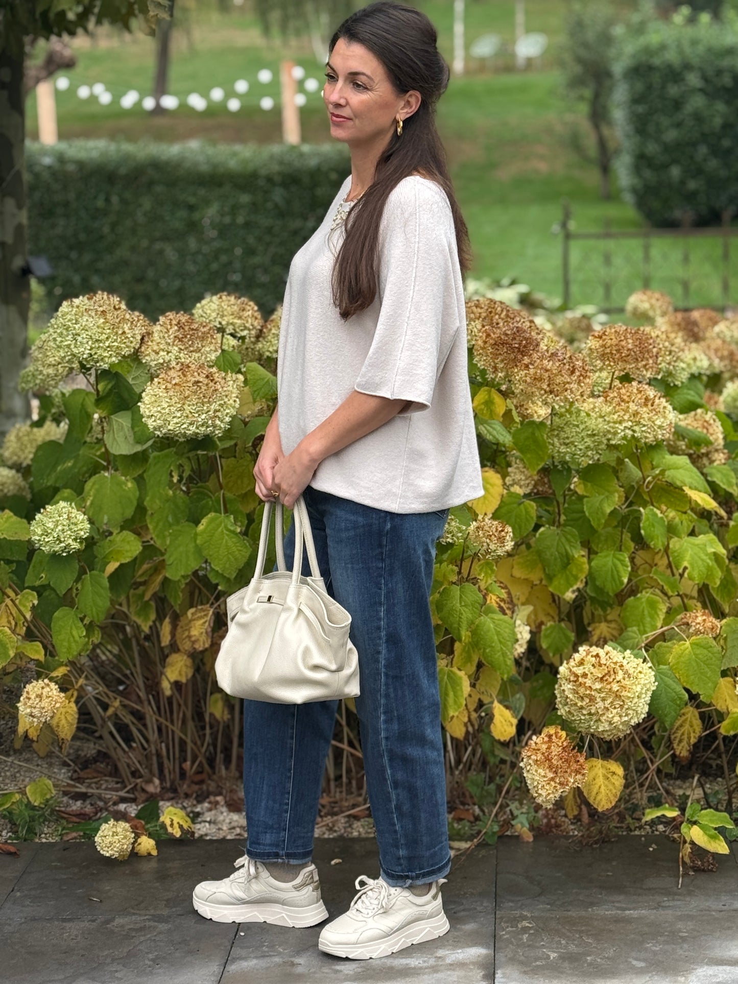 BASIC SLEEVE TOP - Ecru