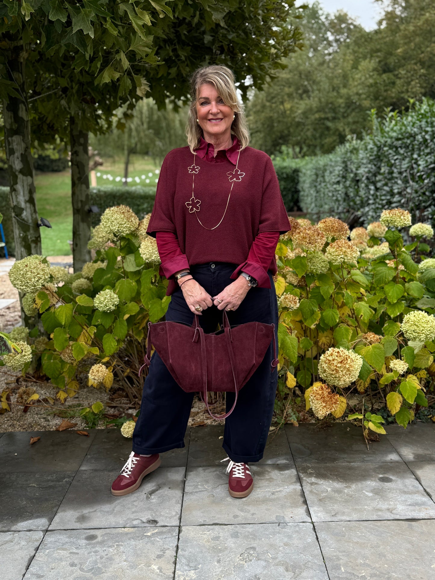 BASIC SLEEVE TOP - Bordeaux