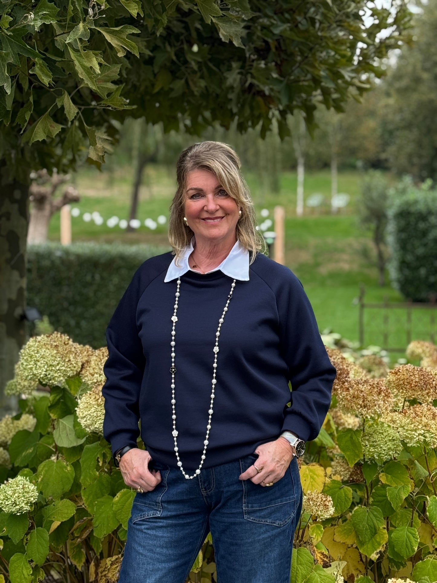 BASIC SWEATER - Blauw