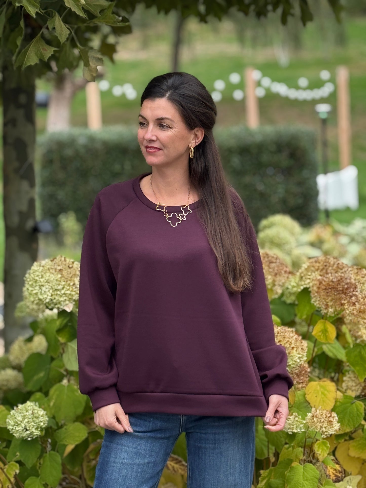 BASIC SWEATER - Bordeaux