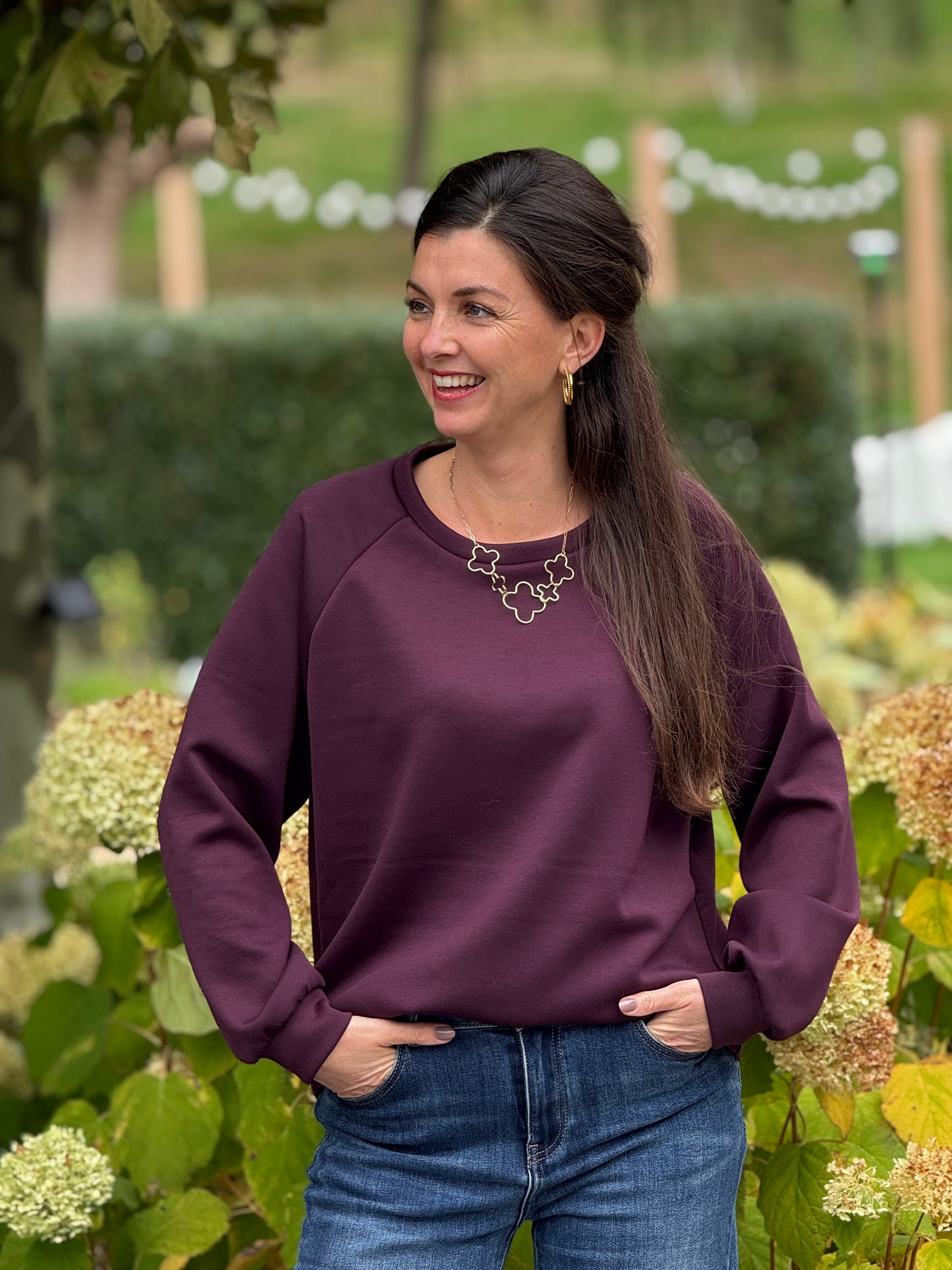 BASIC SWEATER - Bordeaux
