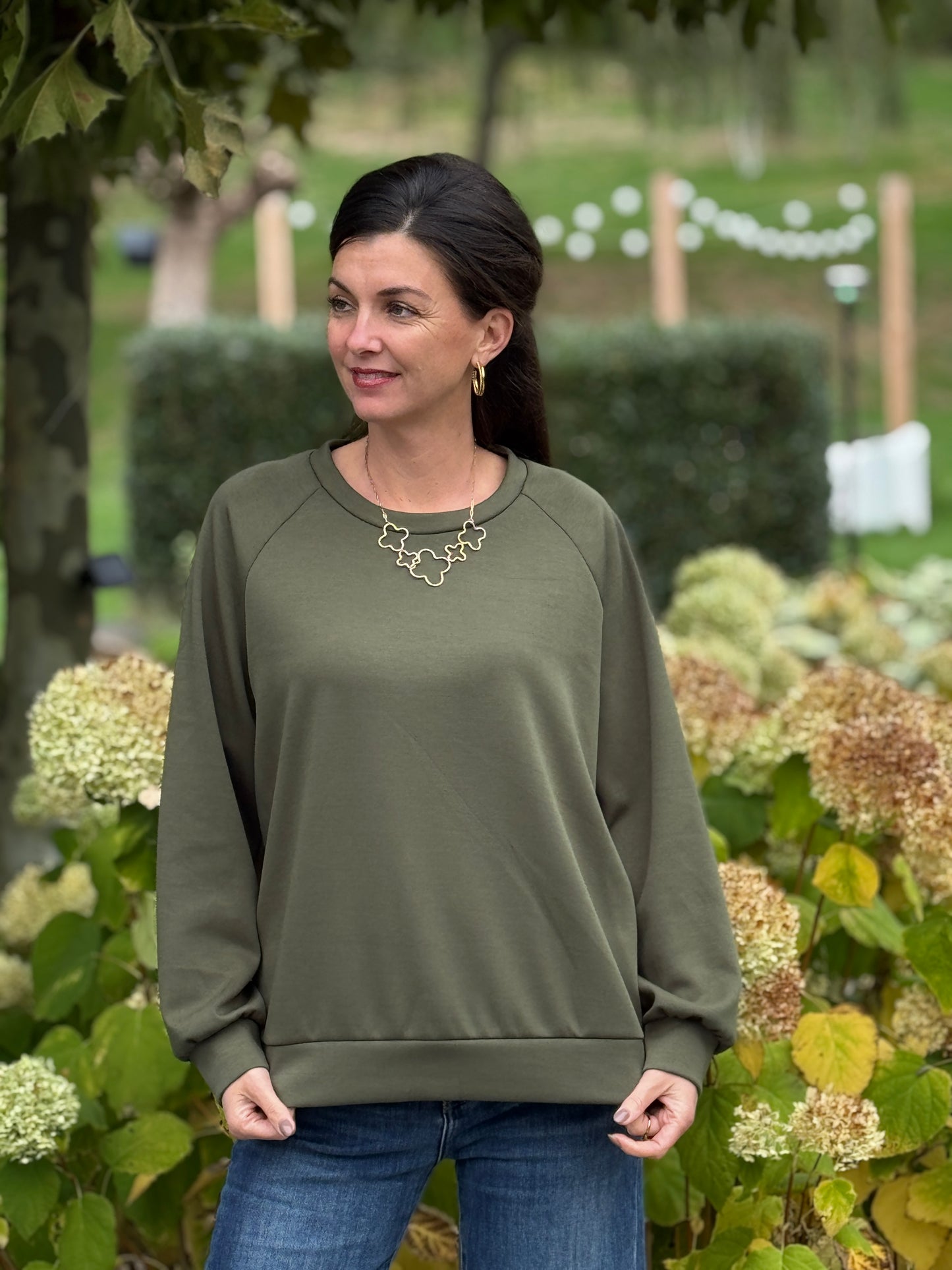 BASIC SWEATER - Groen