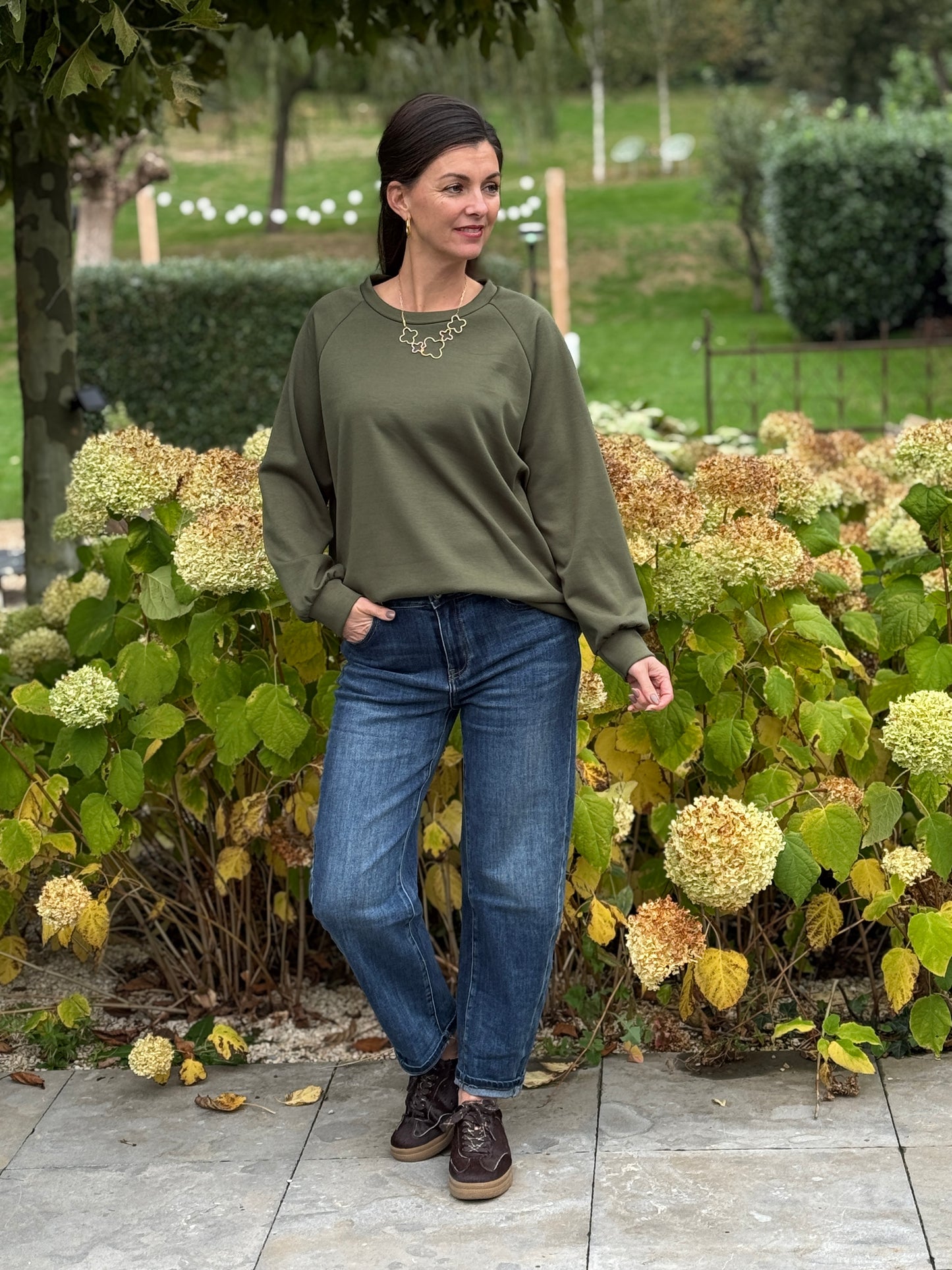 BASIC SWEATER - Groen