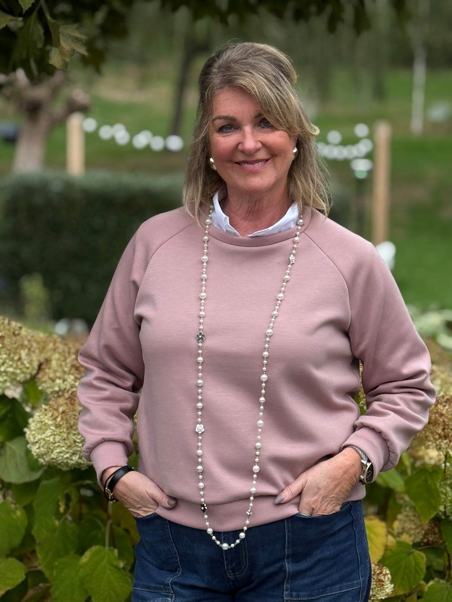 BASIC SWEATER - Roze