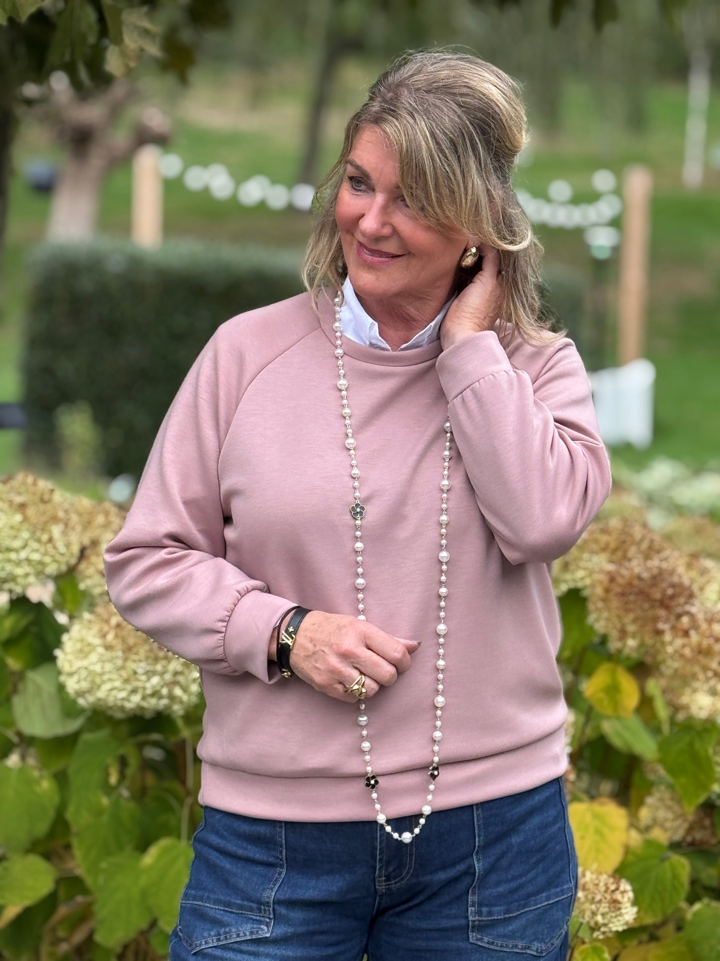 BASIC SWEATER - Roze