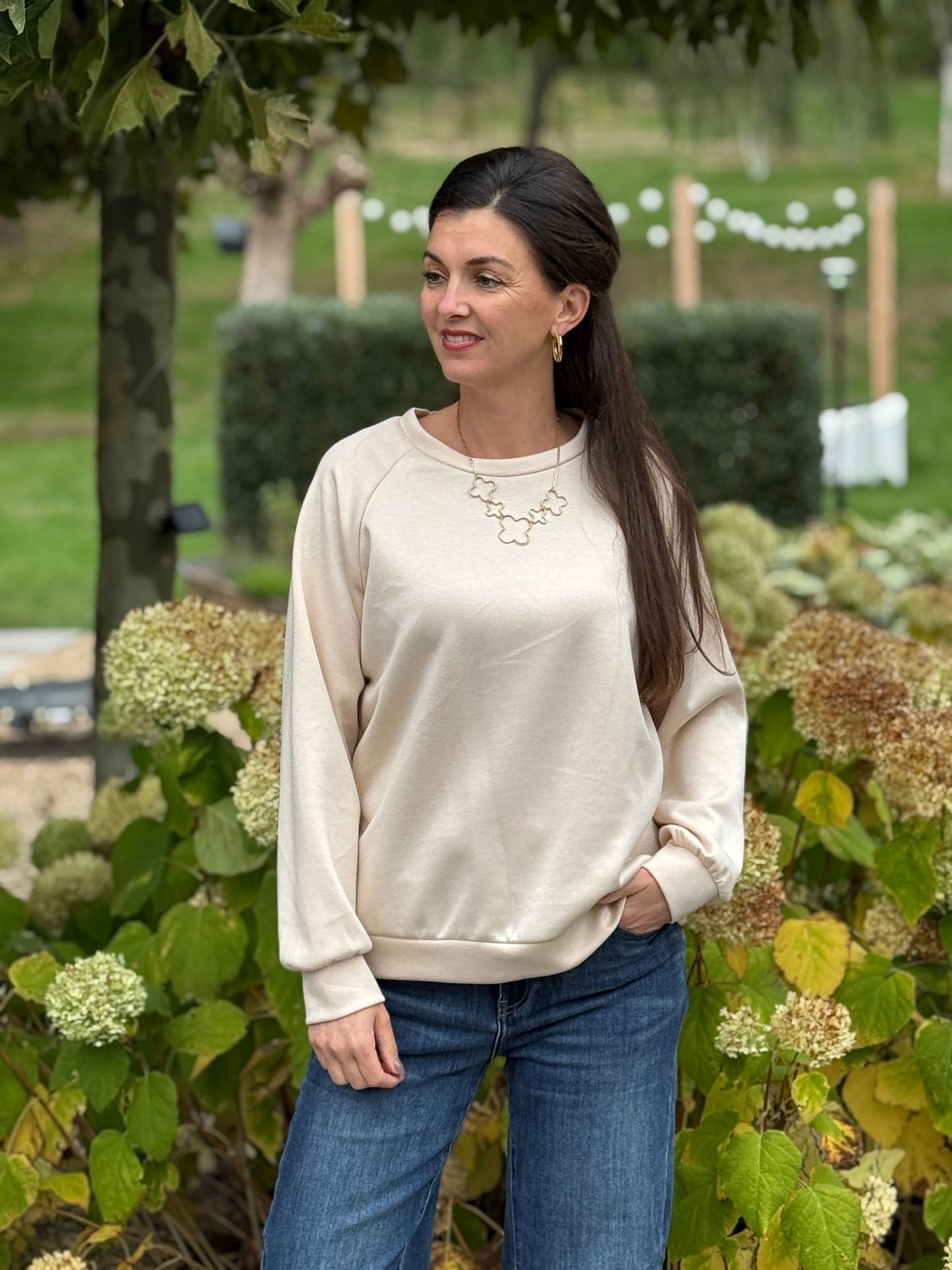 BASIC SWEATER - Beige