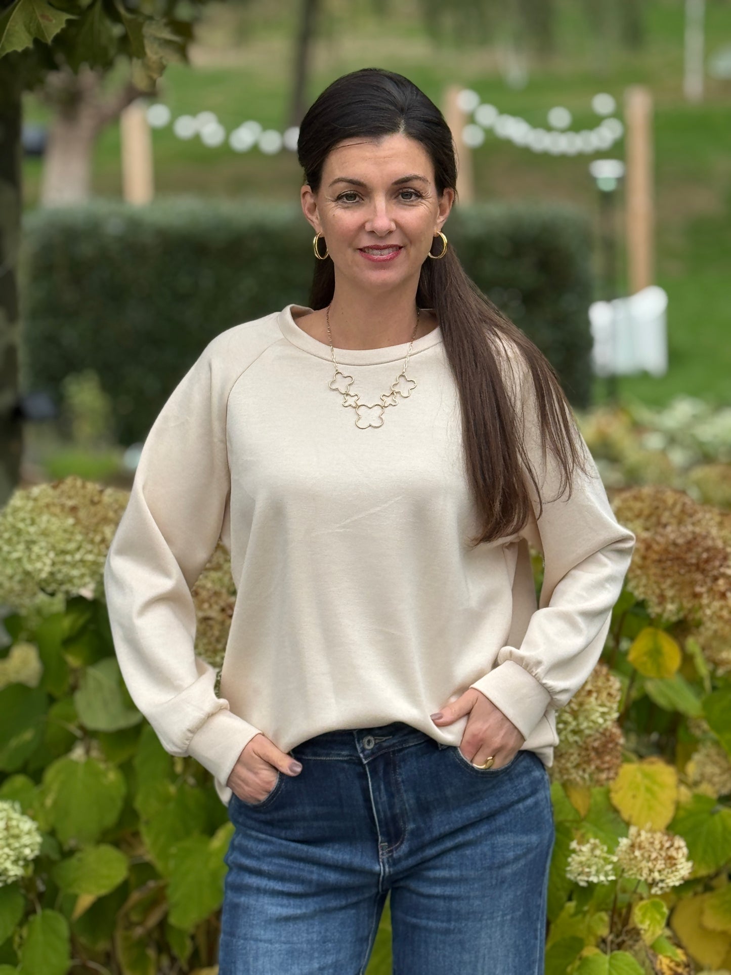 BASIC SWEATER - Beige