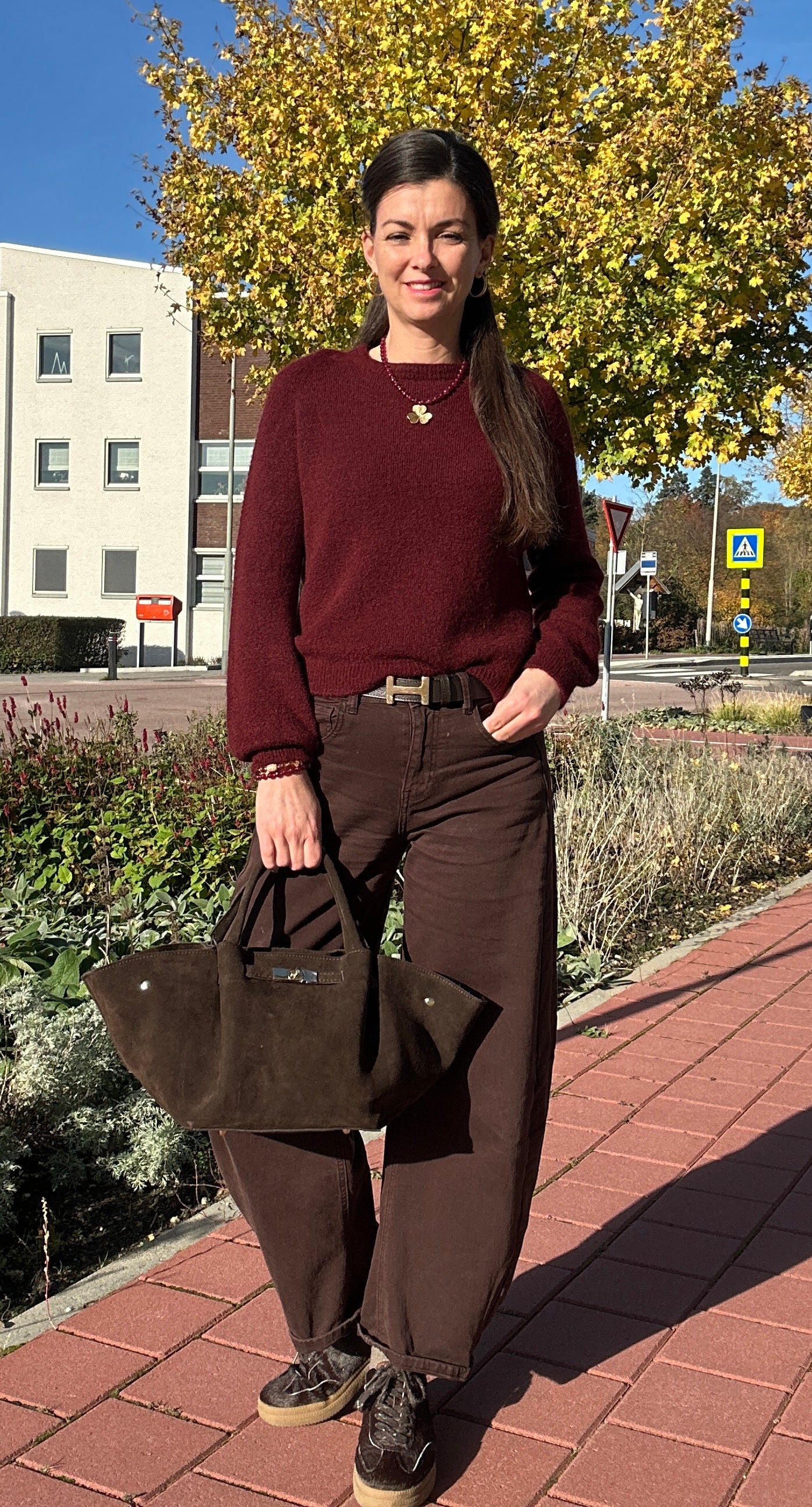 YLA KNIT LONG - Bordeaux