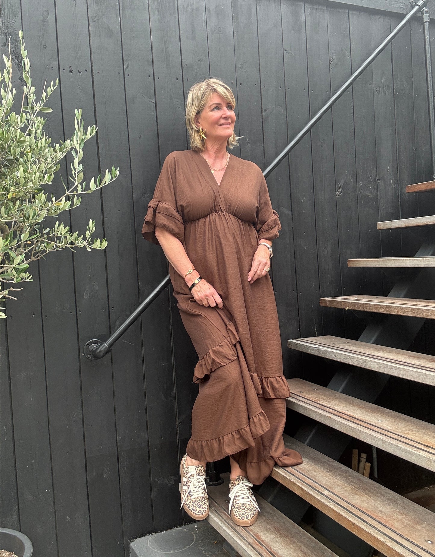 Toscane Jurk - Bruin