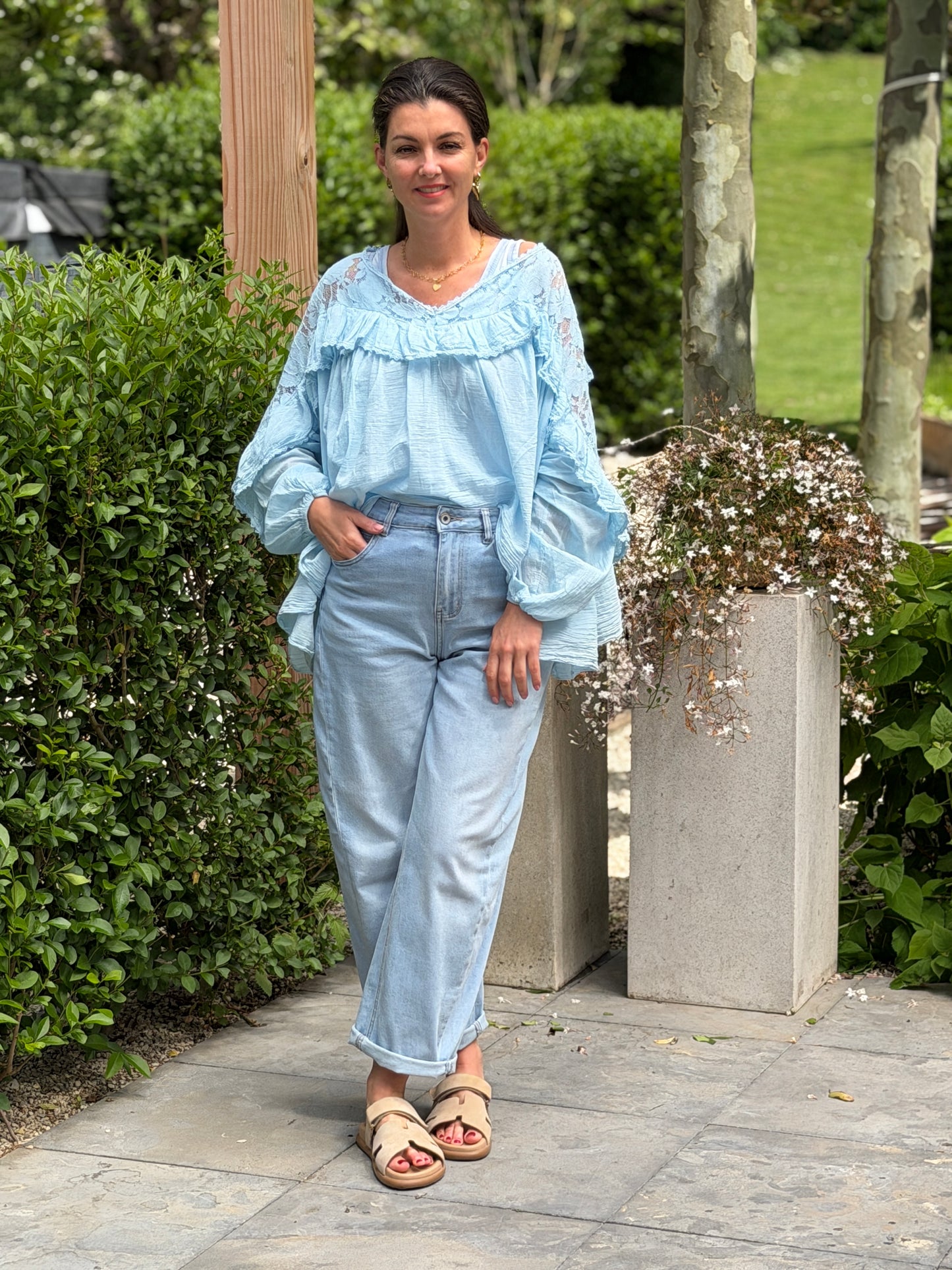 VIONA BLOUSE - BLAUW