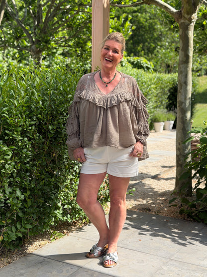 VIONA BLOUSE - TAUPE