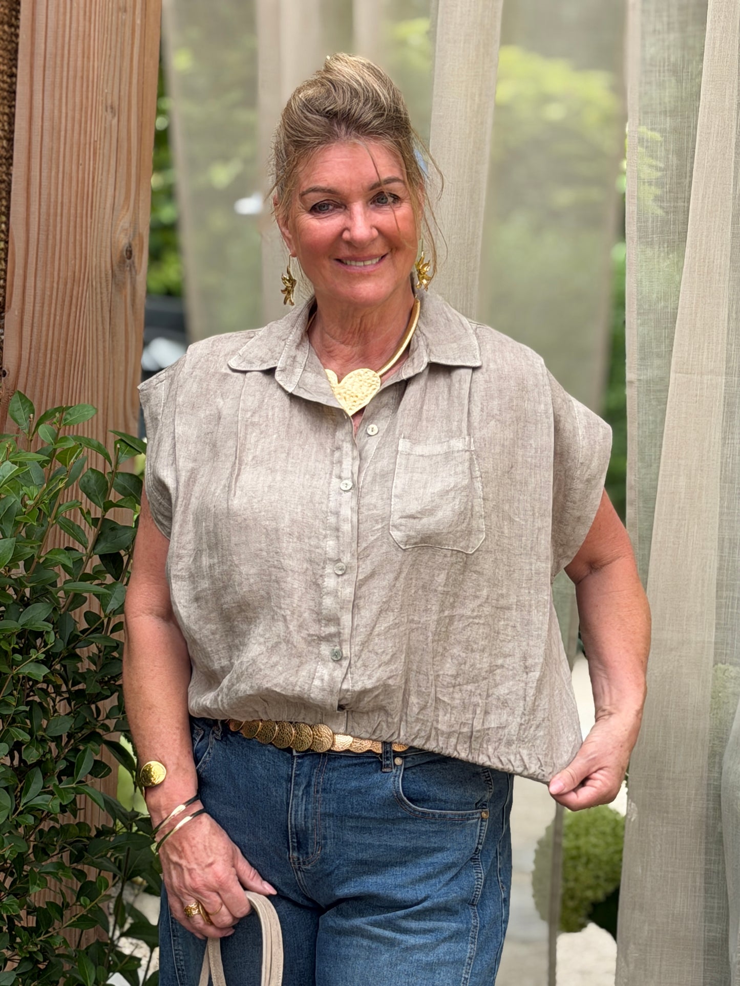 BALLOON BLOUSE - TAUPE