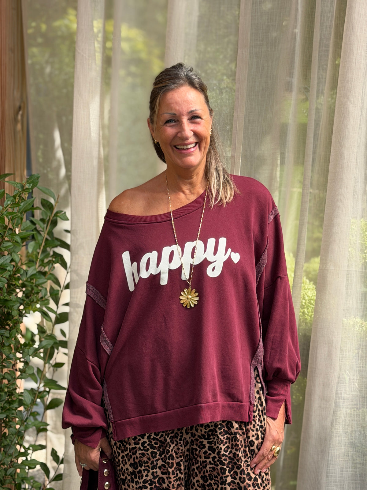 HAPPY SWEATER - BORDEAUX