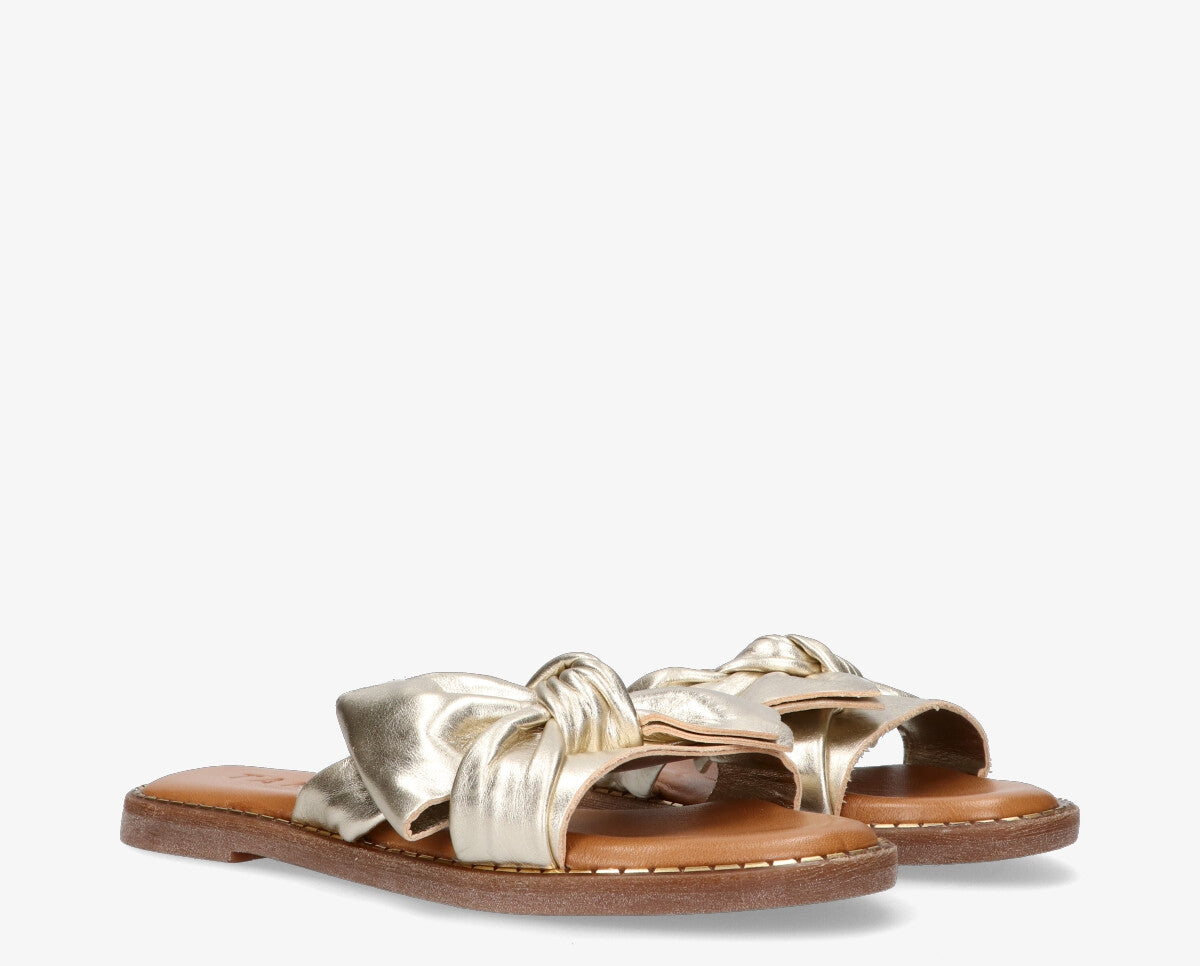 Audrey Platino Gold Bow Slipper