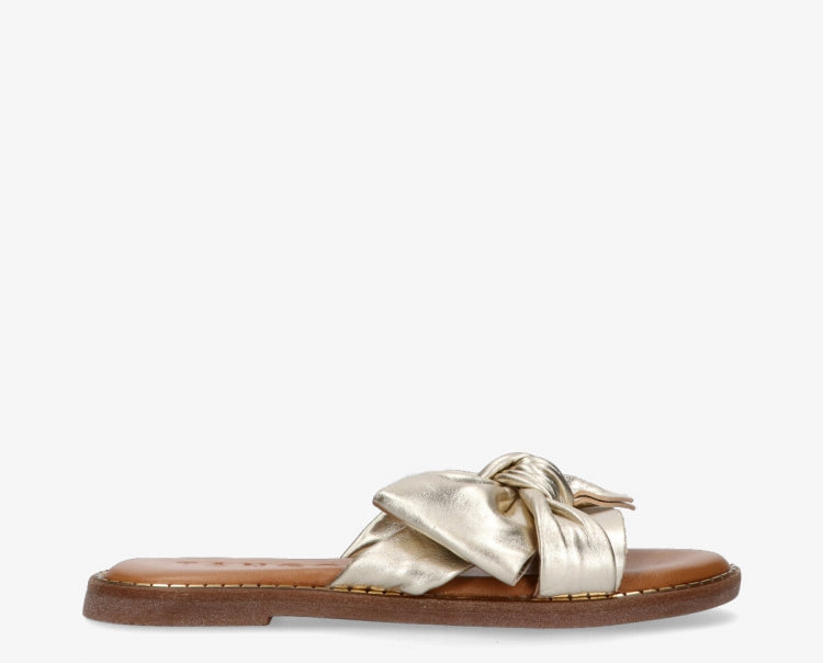 Audrey Platino Gold Bow Slipper