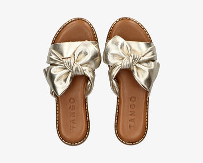 Audrey Platino Gold Bow Slipper