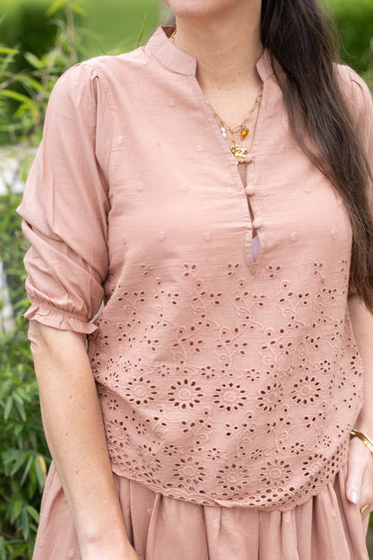 SAND BLOUSE - HAZELNUT