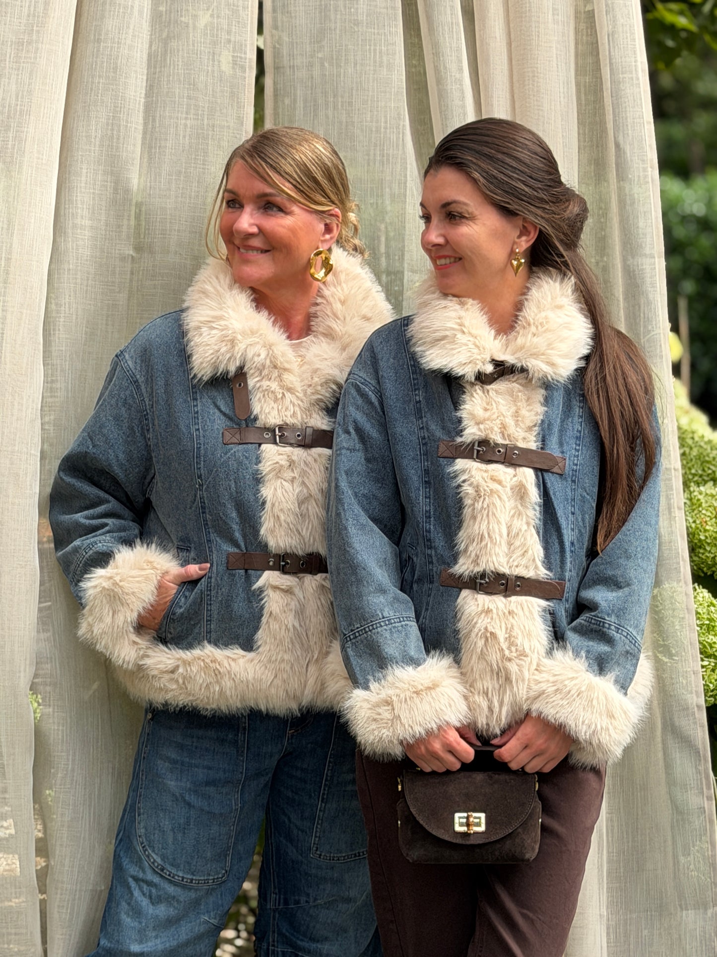 MILA FAUX FUR DENIM JACKET
