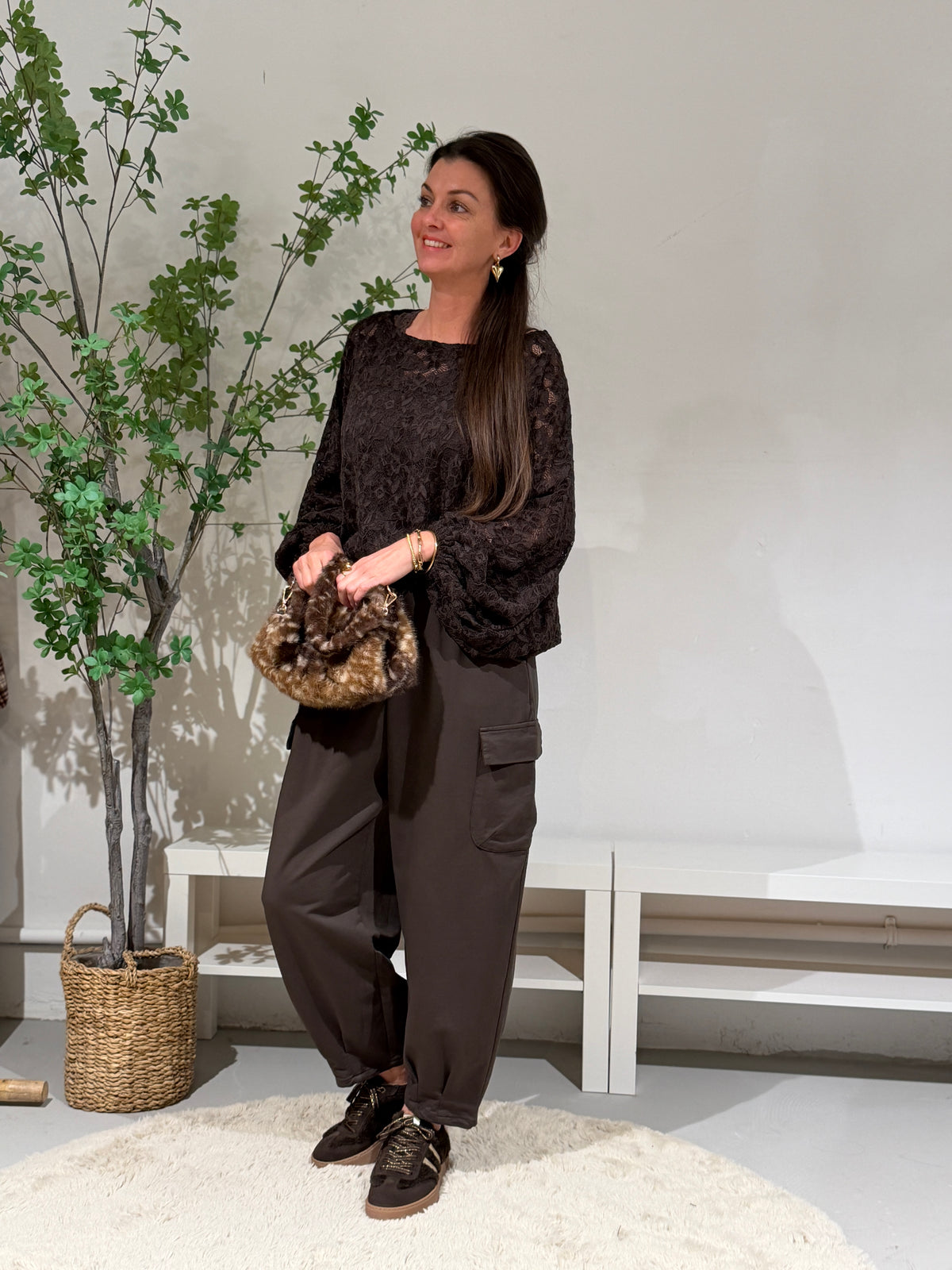 ITALY LACE SHIRT - BRUIN