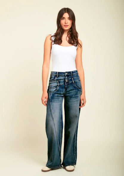 Wide Leg Sissy Dark Jeans -