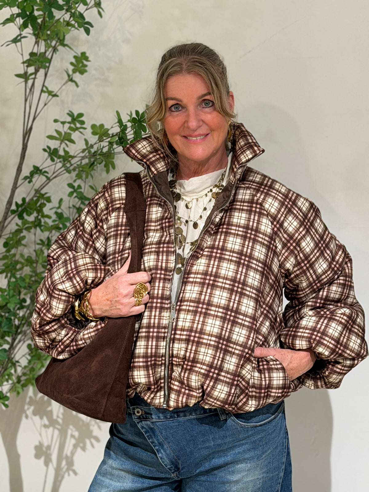 PUFFER RUIT - BORDEAUX/BRUIN
