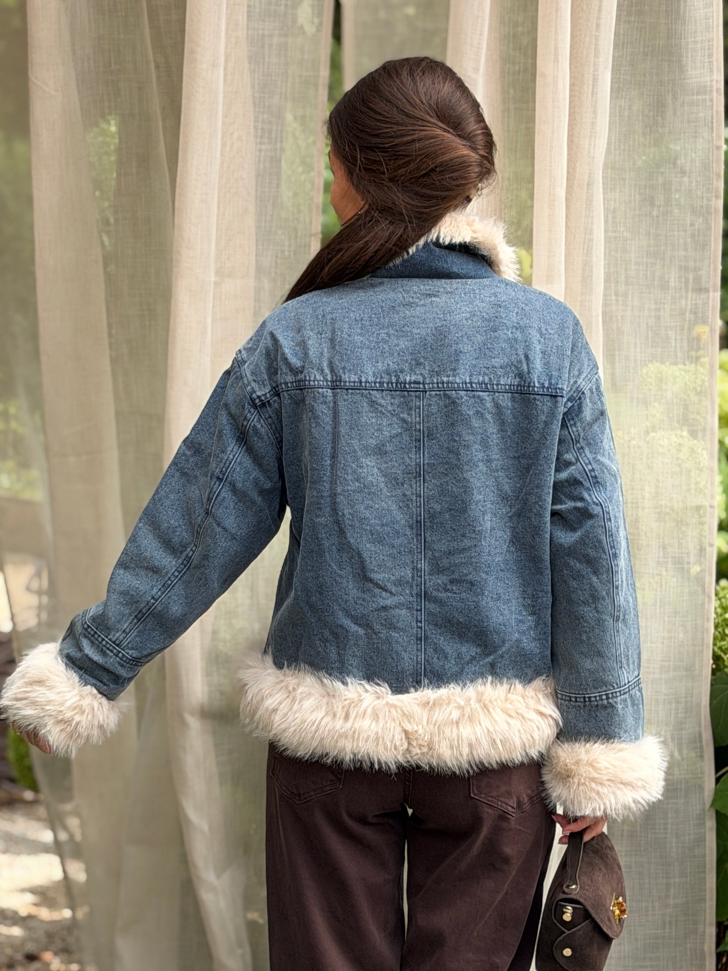 MILA FAUX FUR DENIM JACKET
