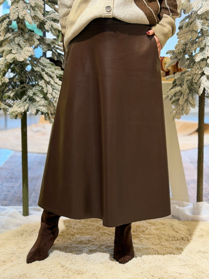 ROXY Leatherlook Rok - Bruin