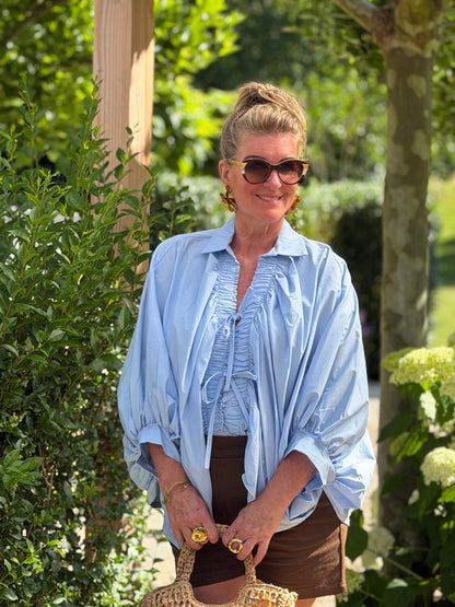 BOBBIO BLOUSE - BLAUW