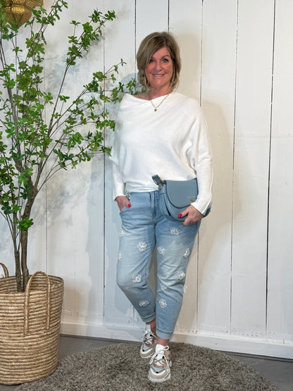 Jeans mit weitem Bein Sissy – Grau